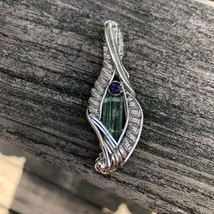 Green Tourmaline in sterling silver